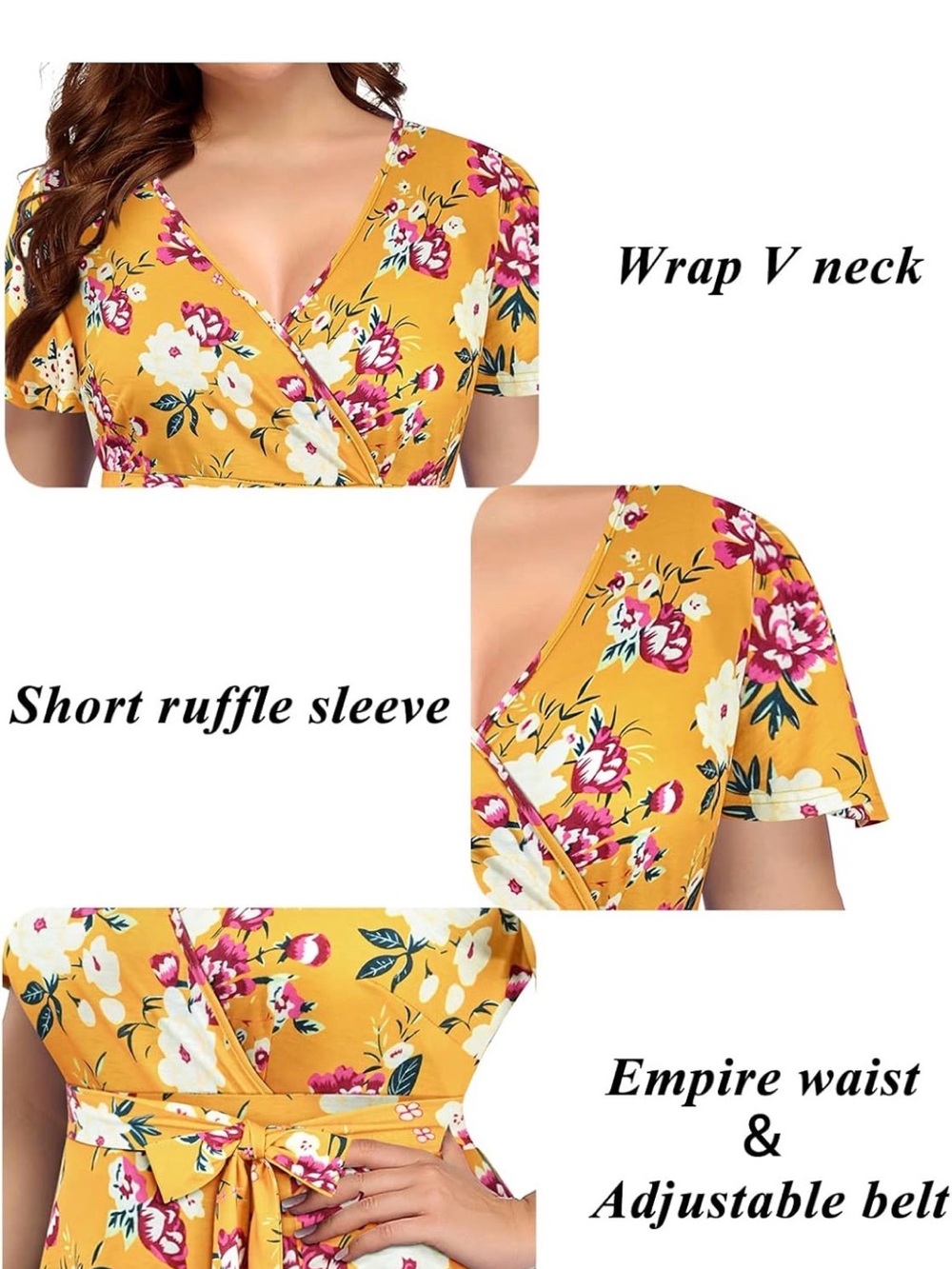 Wrap Dress Plus Fall color Plus Size - Picture 6 of 7
